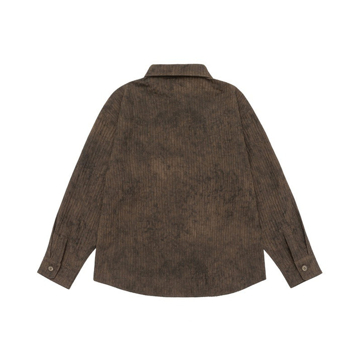 Unisex Lightweight Oversized Shirt Jacket with Washed Texture and Chest Pocket Mune Fashion