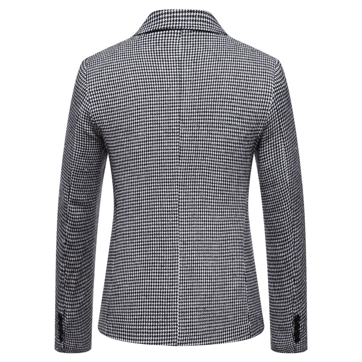 Men's slim-fit single-breasted blazer with houndstooth pattern and narrow lapel Mune Fashion