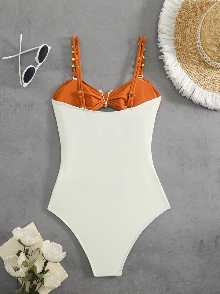 Women’s One-Piece Swimsuit with Elegant Cut-Out and Fashionable Straps Mune Fashion