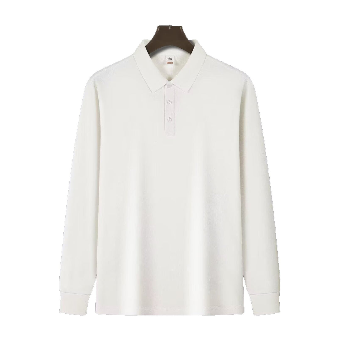 Men's Stylish Long Sleeve Polo Shirt with Fine Structured Design Mune Fashion