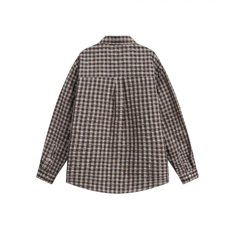 Unisex Oversize Shirt made of brushed flannel with check pattern and rounded hem Mune Fashion