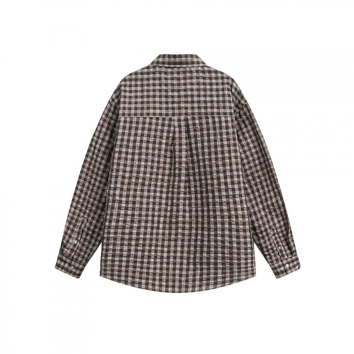 Unisex Oversize Shirt made of brushed flannel with check pattern and rounded hem Mune Fashion