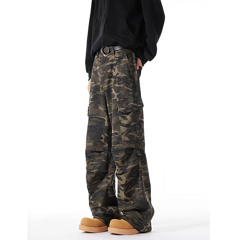 Men's Fashion Cargo Pants with Drop Crotch and Multiple Pockets Mune Fashion