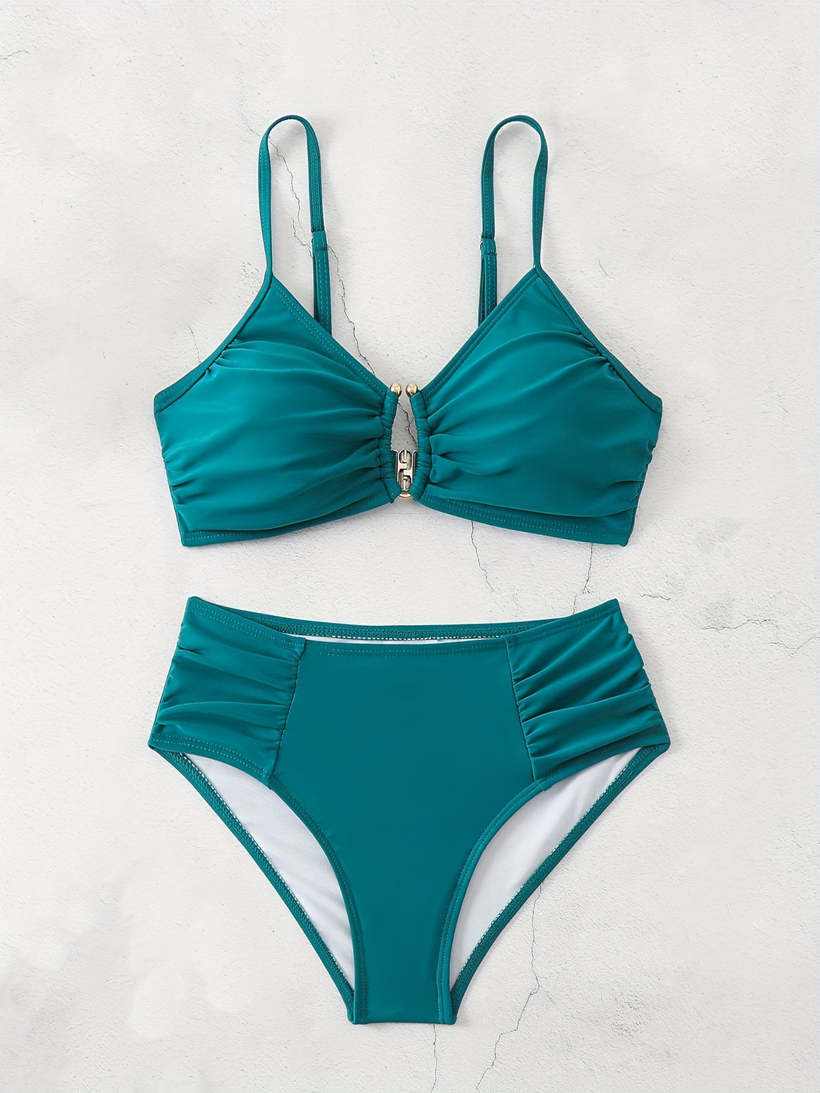 Women's High-Waisted Bikini Set with Refined Ruffle Design Mune Fashion