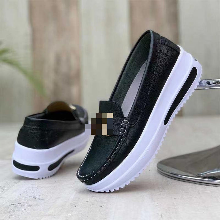 Women's Platform Loafer with Metallic Fabric and Lightweight Profile Sole Mune Fashion