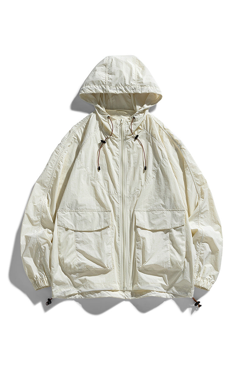 Men's Lightweight Outdoor Jacket with Adjustable Hood System
