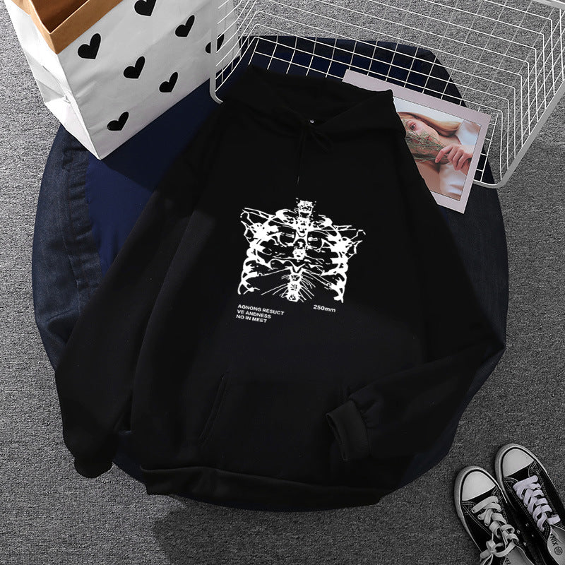 Unisex oversized hoodie with anatomical graphic print, kangaroo pocket and adjustable drawstring Mune Fashion