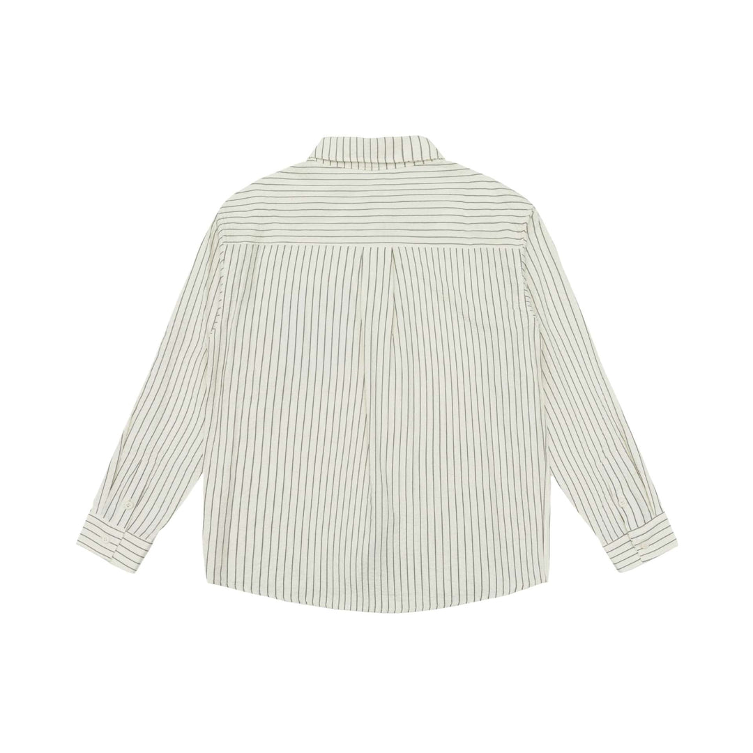Unisex Casual Oversized Shirt with Vertical Pinstripe Pattern and Contrasting Chest Pocket Mune Fashion