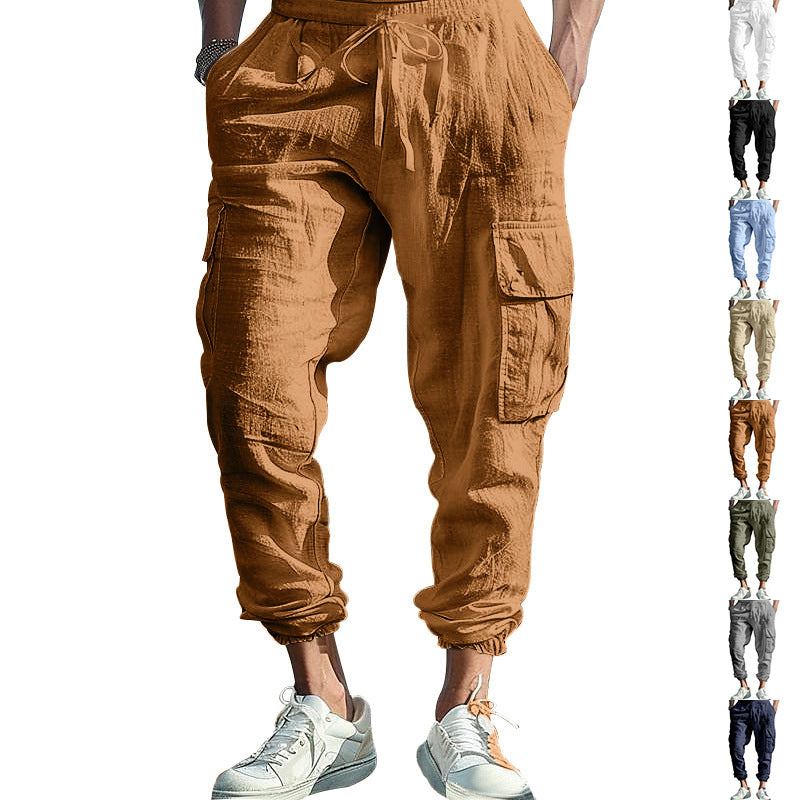Men's casual cargo joggers with elastic waistband and generous side pockets Mune Fashion