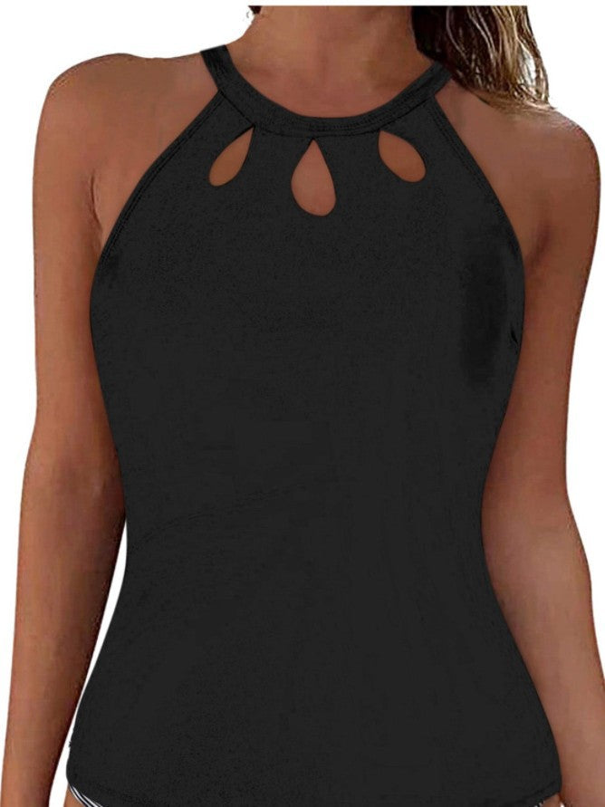 Ladies sporty tankini top with fashionable round neckline and cut-outs Mune Fashion
