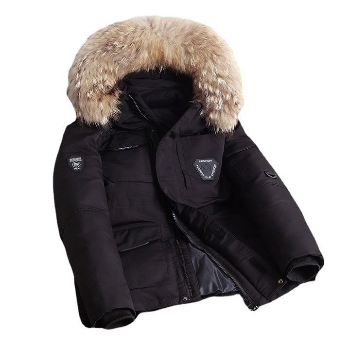 Men's winter parka with removable faux fur hood, thermal insulation, and utility pockets Mune Fashion