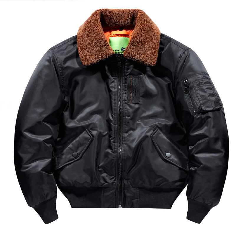 Men's pilot bomber jacket with teddy collar, water-repellent nylon shell and sleeve utility pocket Mune Fashion