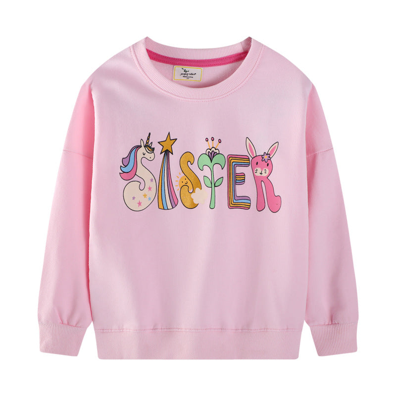 Girl's sweatshirt with colorful animal and motif print Mune Fashion