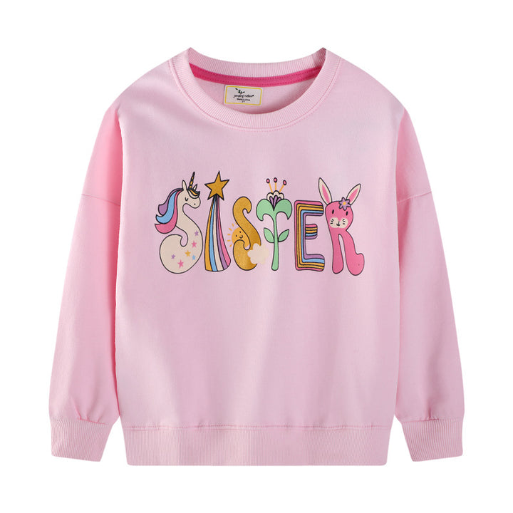Girl's sweatshirt with colorful animal and motif print Mune Fashion
