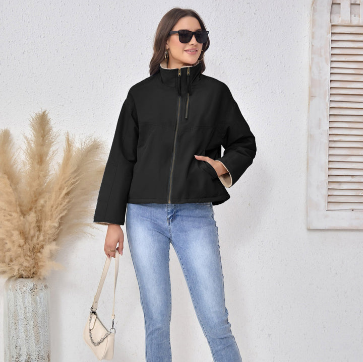 Women's lightweight padded transitional jacket with stand-up collar and teddy lining Mune Fashion