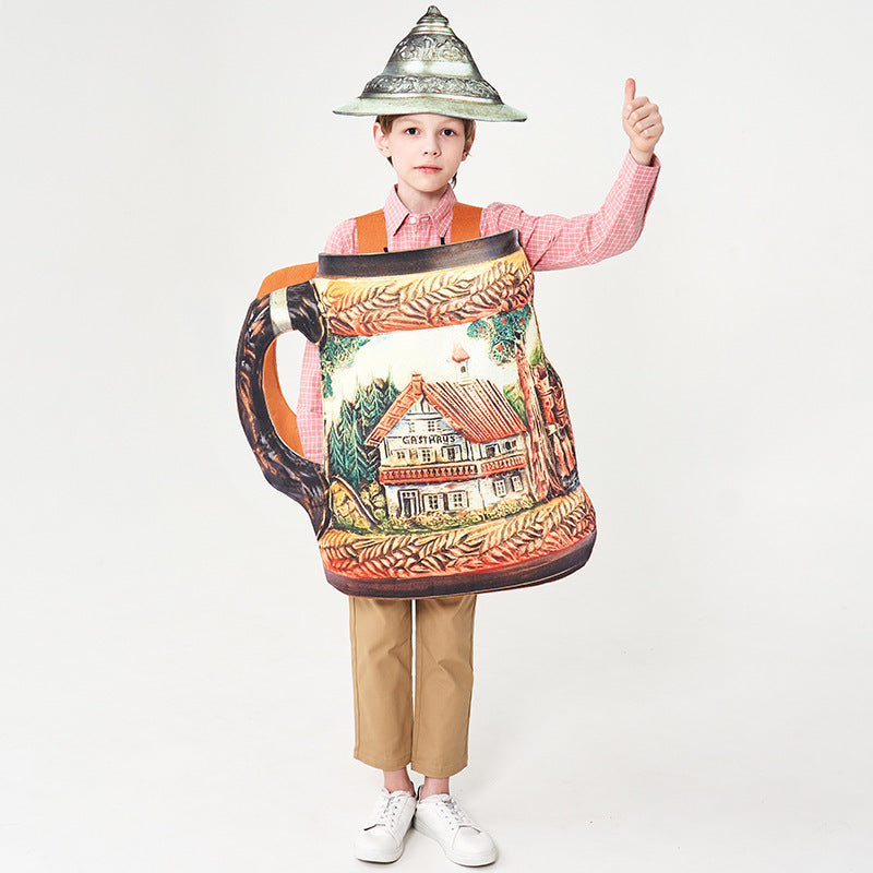 Unisex nan traditional ceramic beer mug with pewter lid and hand-painted relief motif Mune Fashion