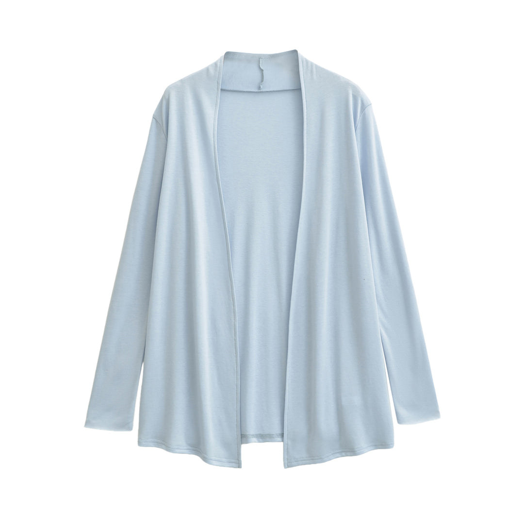 Women Open Flowing Jersey Cardigan with Waterfall Edge Mune Fashion