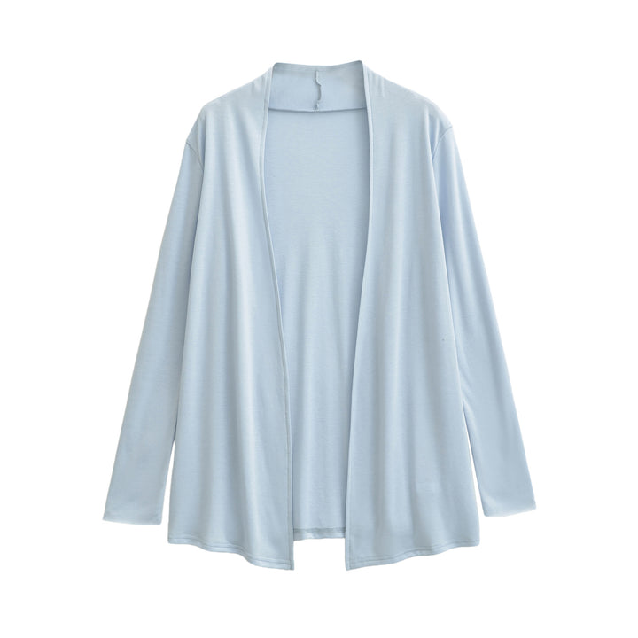 Women Open Flowing Jersey Cardigan with Waterfall Edge Mune Fashion