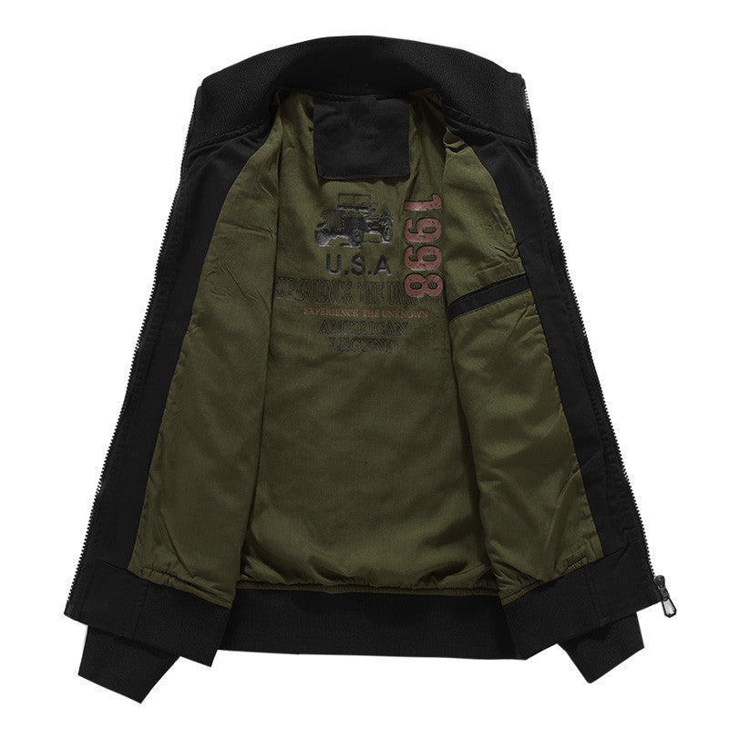 Men's cotton canvas bomber jacket with padded thermal lining and shoulder epaulettes Mune Fashion