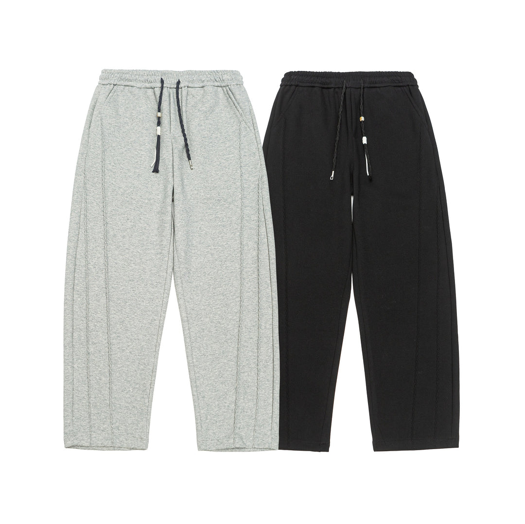 Women's Loose Cropped Sweatpants with Elastic Waistband and Applied Back Pocket Mune Fashion