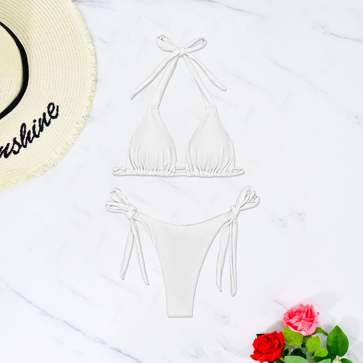 Women's triangle bikini with sophisticated tie straps and highly elastic fabric Mune Fashion