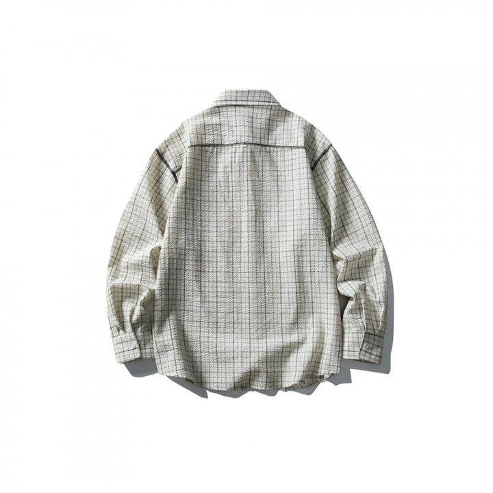 Unisex Oversized Shirt Jacket in Checkered Design with Chest Pocket Mune Fashion