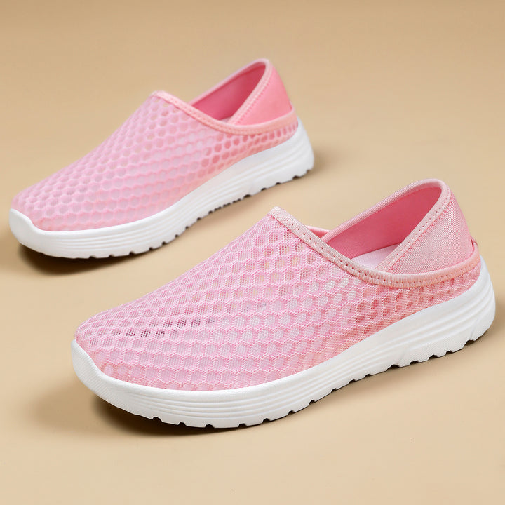 Women nan breathable mesh slip-on clog sneakers with memory footbed and cushioning EVA sole Mune Fashion
