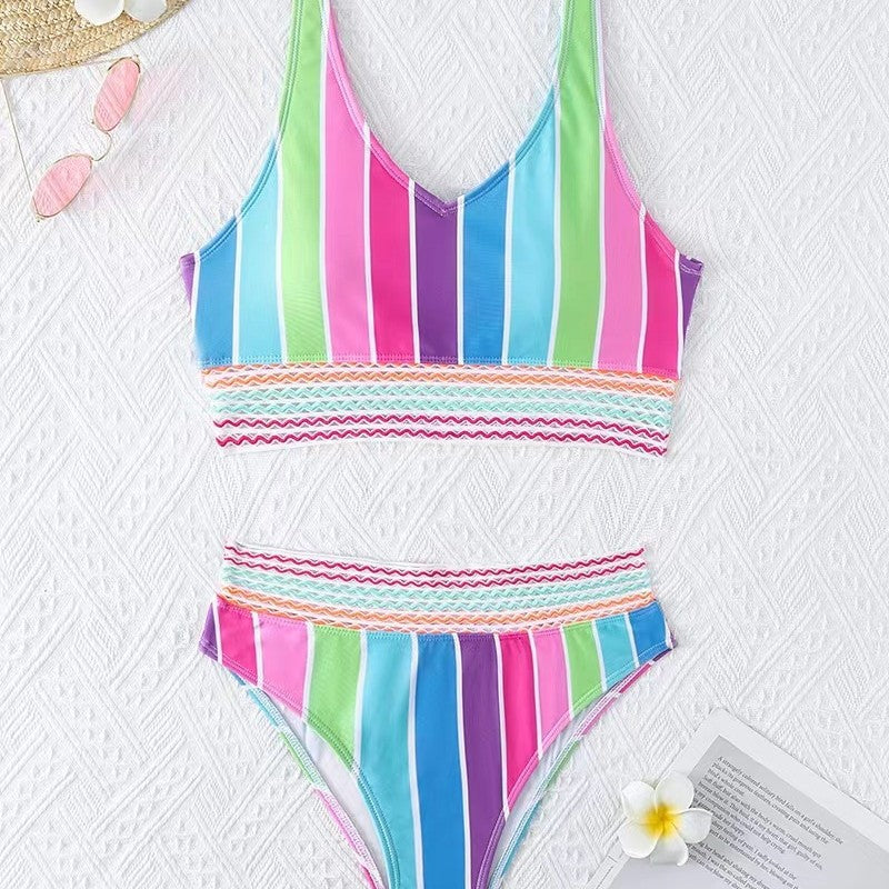 Women's bikini set with wide color block design and high waistband Mune Fashion