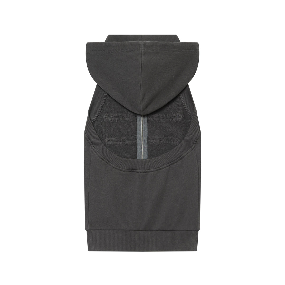 Women’s Sleeveless Hooded Vest with Decorative Button Plackets and Two-Way Zipper Mune Fashion