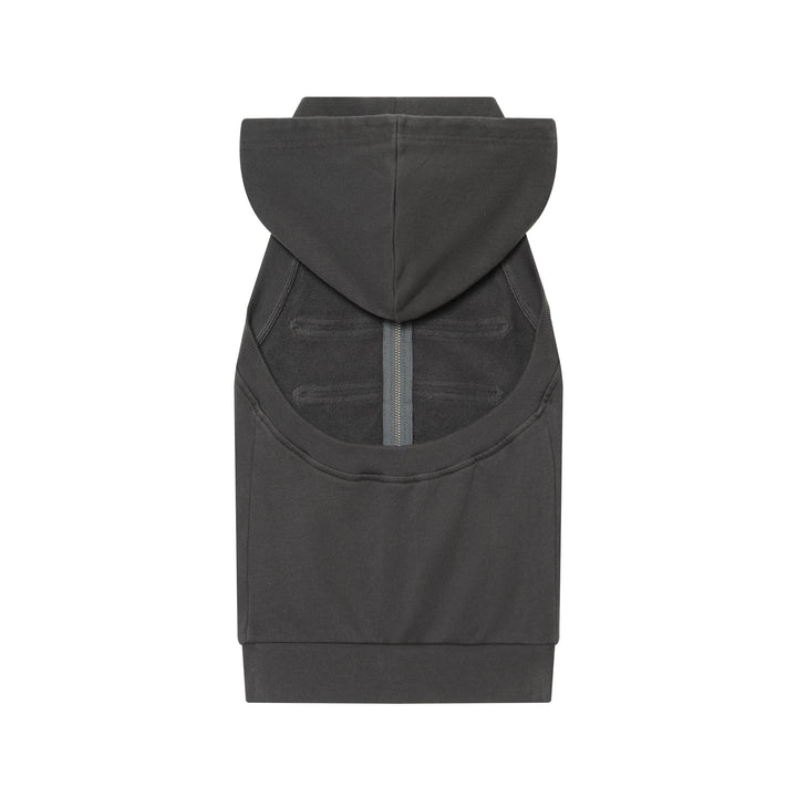 Women’s Sleeveless Hooded Vest with Decorative Button Plackets and Two-Way Zipper Mune Fashion
