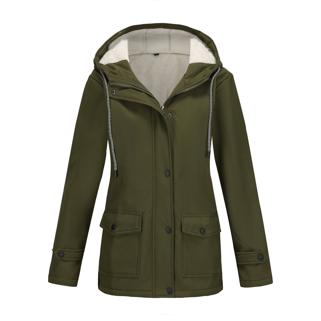 Women's water-repellent parka with teddy lining adjustable hood and patch pockets Mune Fashion