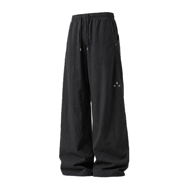 Unisex locker cut baggy pants in linen look with elastic waistband and drawstring Mune Fashion