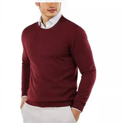 Men's Elegant Round Neck Sweater Made Of Fine Cotton Mune