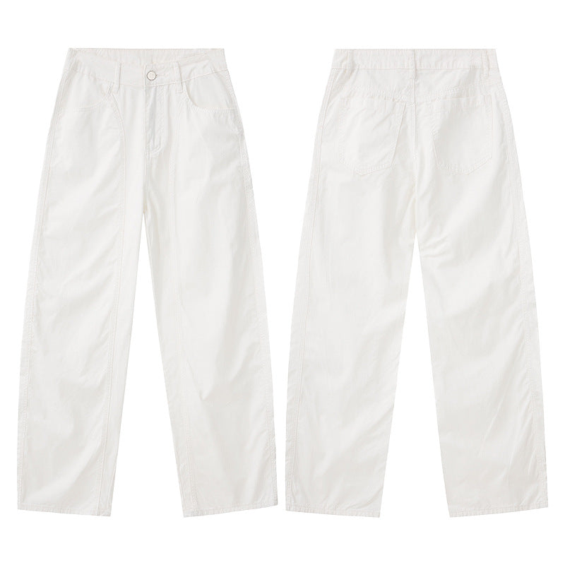 Men's Extra Wide Baggy Pants made of lightweight cotton twill with drawstring hem and seams Mune Fashion