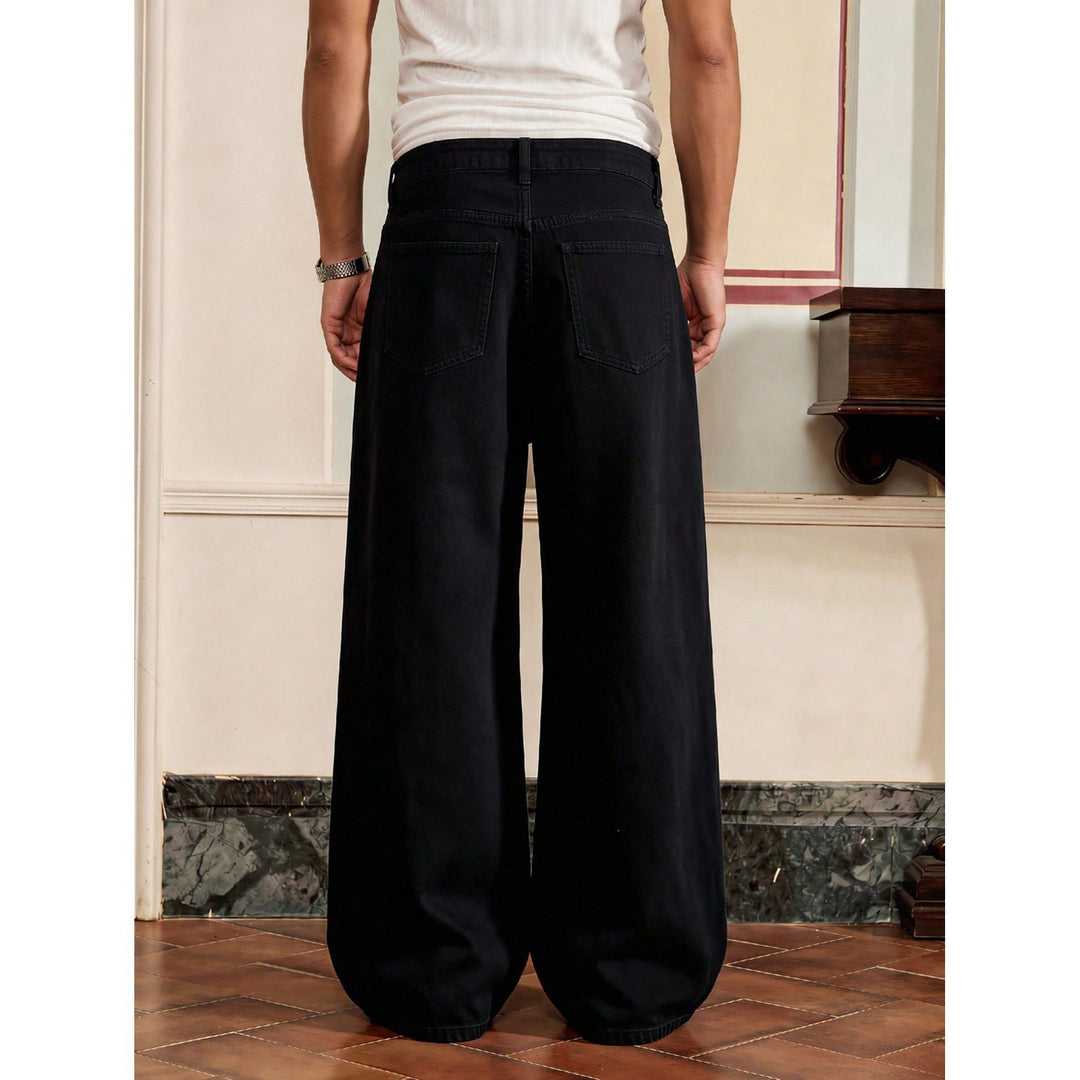 Men's Loose-Fit Denim Jeans with Decorative Buttons Mune Fashion