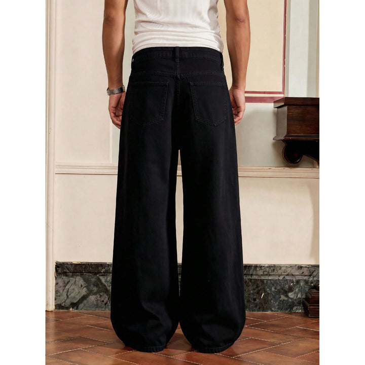 Men's Loose-Fit Denim Jeans with Decorative Buttons Mune Fashion