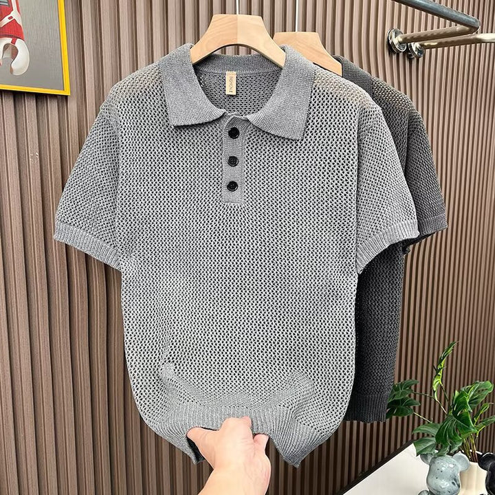 Men's Breathable Knitted Polo Shirt Mune Fashion