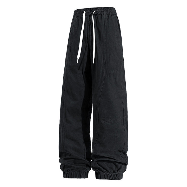 Men's Oversized Utility Jogging Pants made of sturdy cotton blend with drawstring waistband, side cargo pockets & ribbed cuffs Mune Fashion