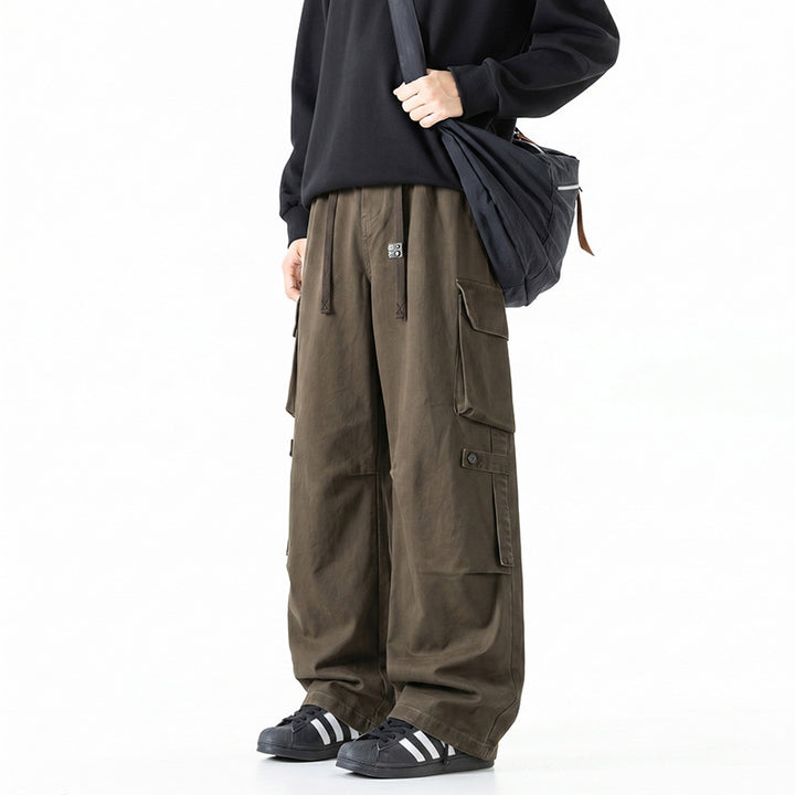 Herren Extraweite Baggy-Cargo-Hose mit Elastikbund, Tunnelzug und Mehrfach‑Utility‑Taschen Mune Fashion