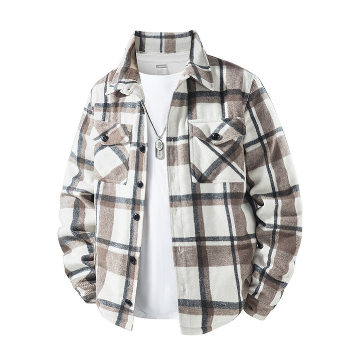 Men's Checked Flannel Jacket with Practical Pockets Mune Fashion