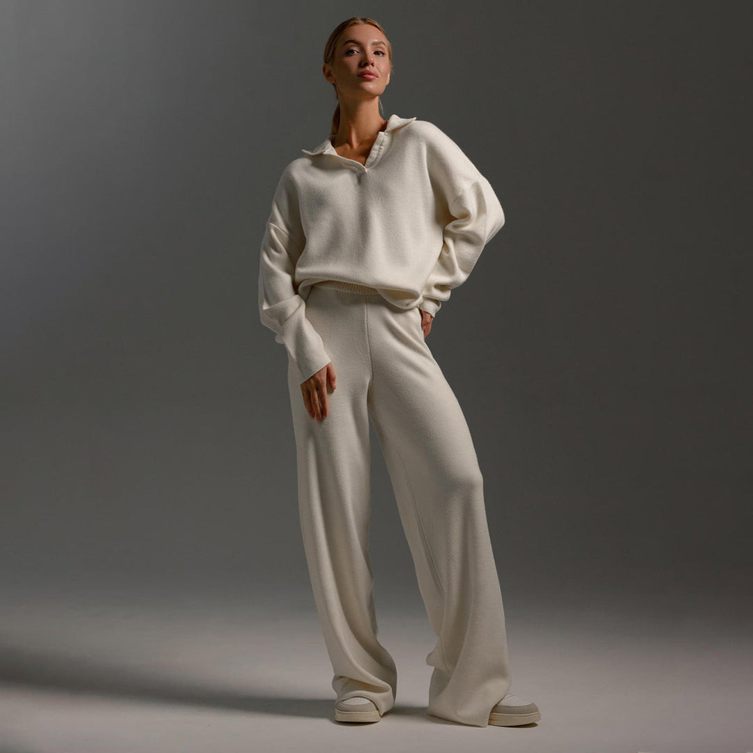 Mune | Lounge Set with Wide Pants and Polo Shirt