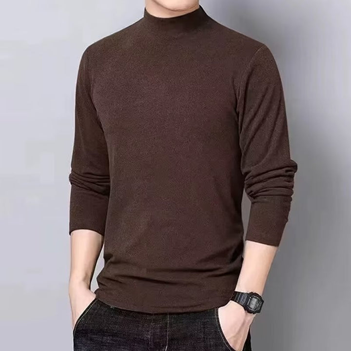 Men's High-Quality Long Sleeve Shirt with Turtle Neck Mune Fashion