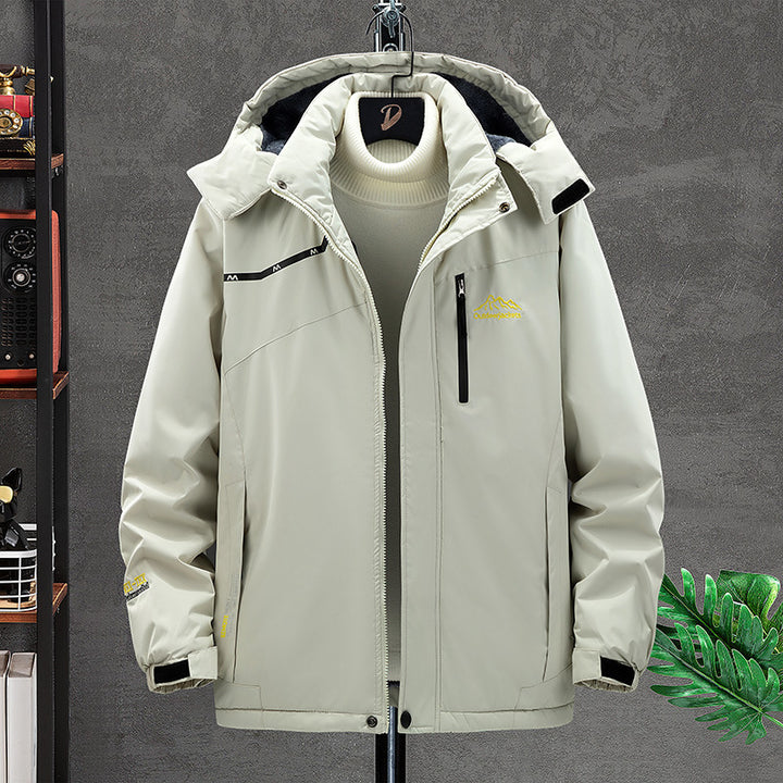 Men's waterproof insulated outdoor parka with removable hood, thermal lining, and concealed zipper pockets Mune Fashion