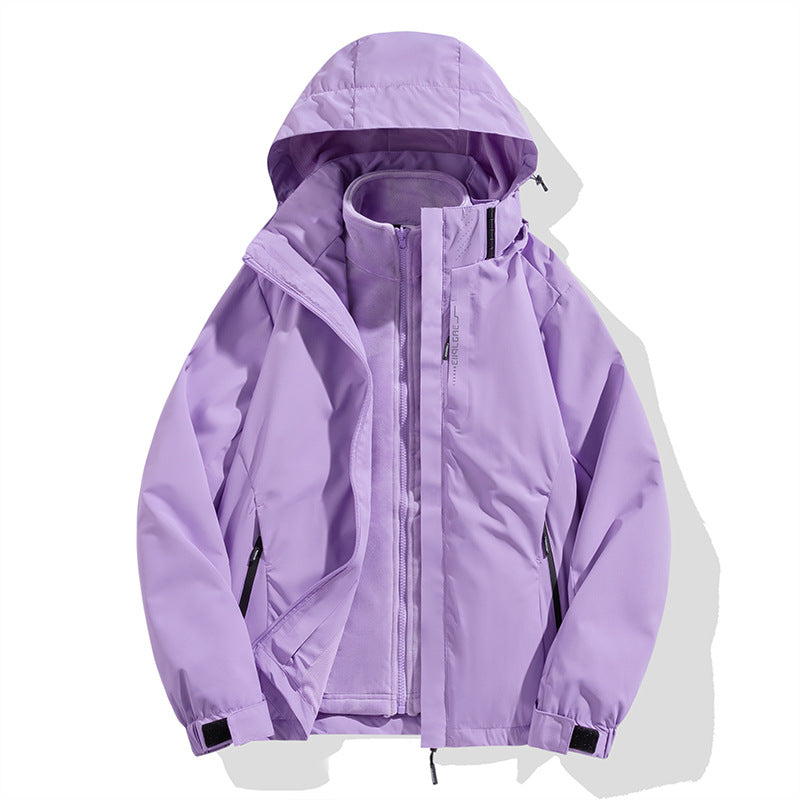 Men's two-piece winter jacket with removable fleece inner jacket waterproof windproof Mune Fashion