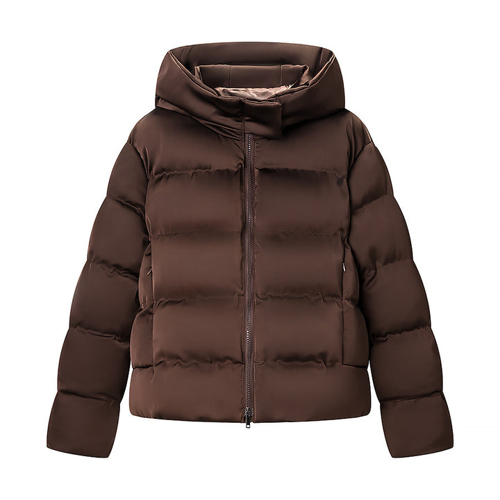 Women Padded Oversized Padded Jacket with Volume Sleeves and Removable Hooded Collar Mune Fashion