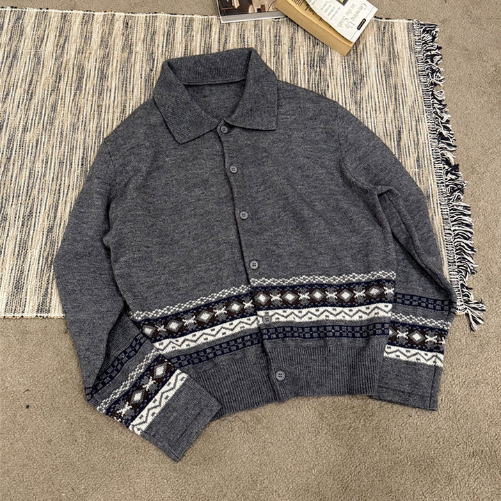 Men's Fashionable Cardigan with Graphic Pattern Print Mune Fashion
