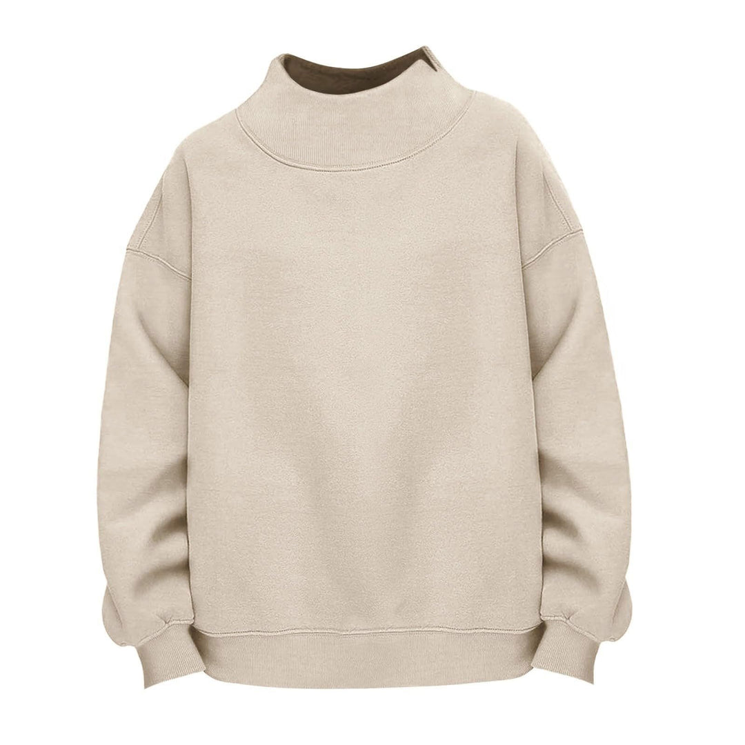 Women Casual Funnel-Neck Sweatshirt in Oversized Cut with Dropped Shoulder Mune Fashion