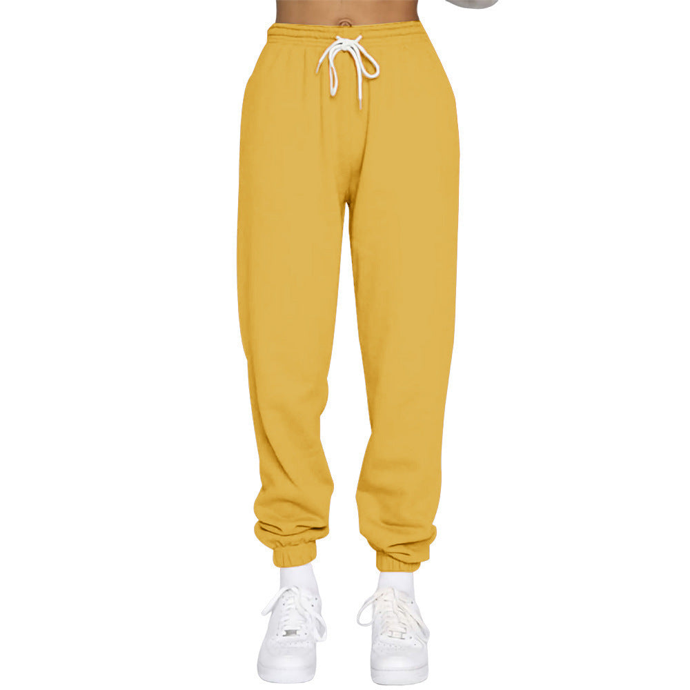 Women nan High-Waist Relax-Jogging Pants with elastic comfort waistband, drawstring and ribbed ankle cuffs Mune Fashion