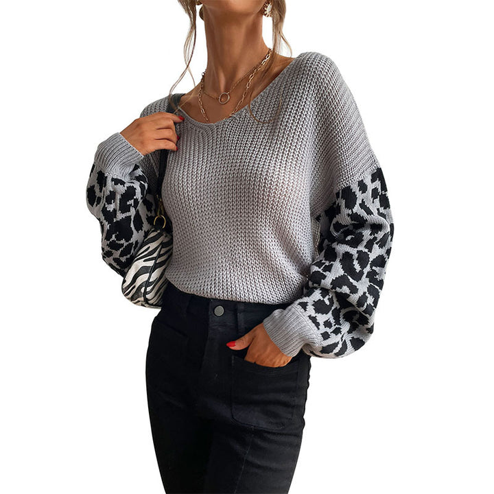 Ladies Stylish Ribbed Knit Sweater with Check Pattern Mune Fashion