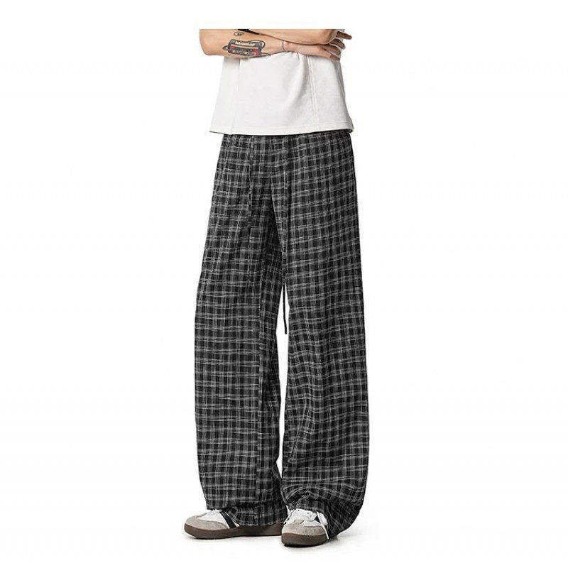 Women's Wide Cut Checkered Pants Mune Fashion